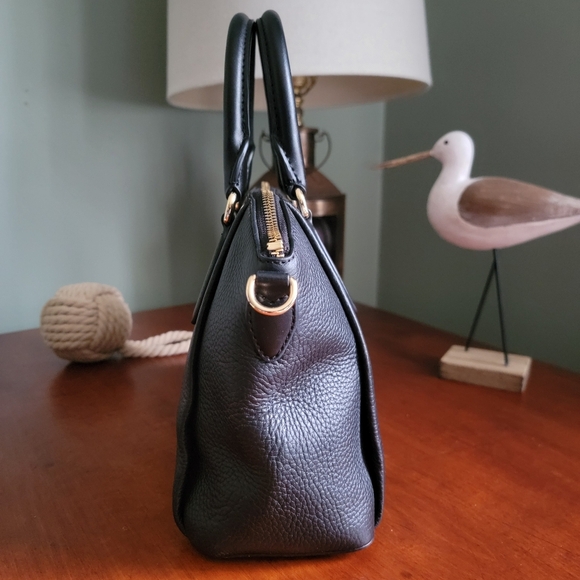 Michael Kors Sienna Medium Pebbled Leather Satchel Black w/ Gold-tone Hardware - Picture 4 of 14